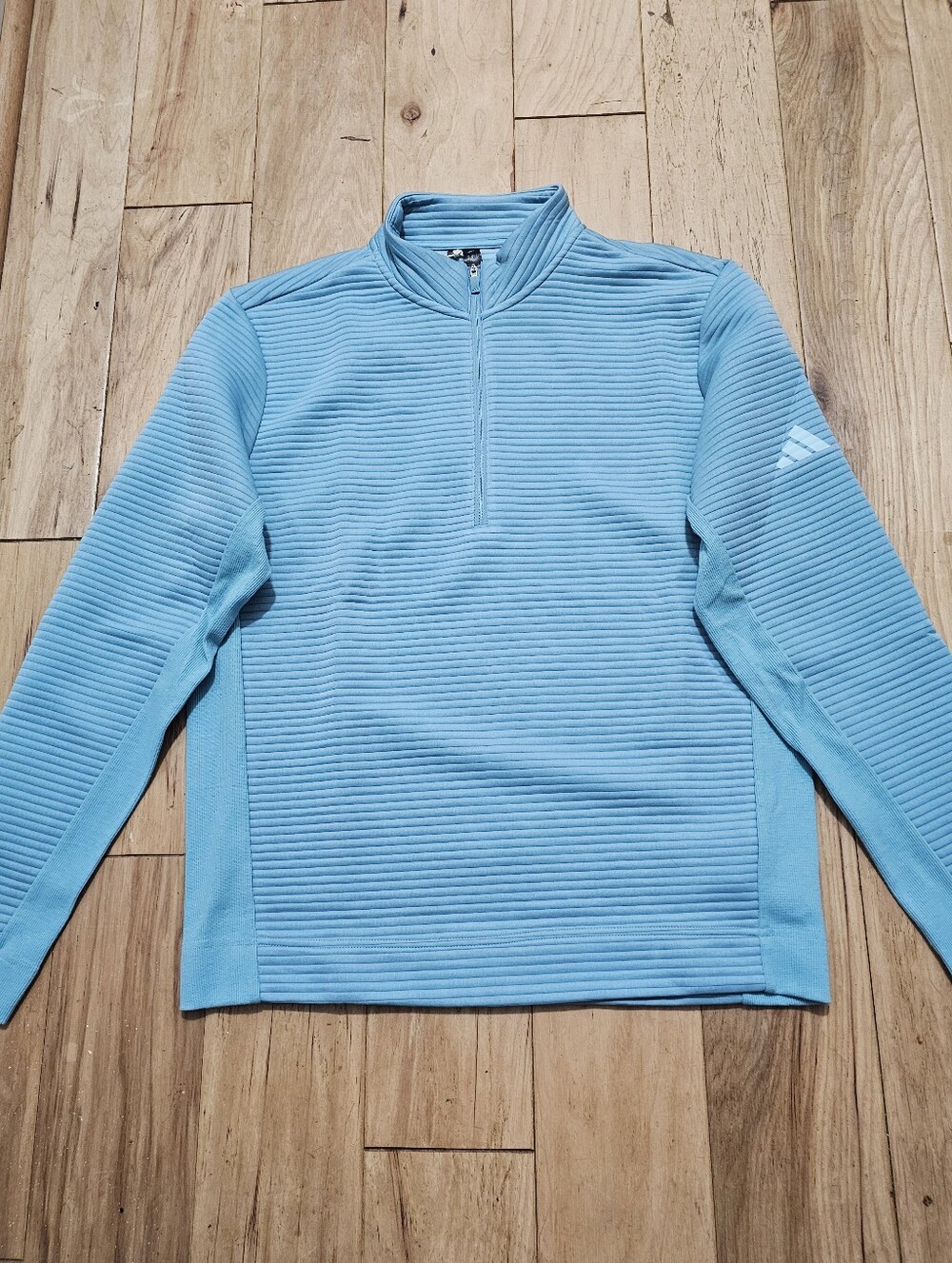 Adidas Men's Light Mint Ribbed Quarter-Zip Performance Jacket